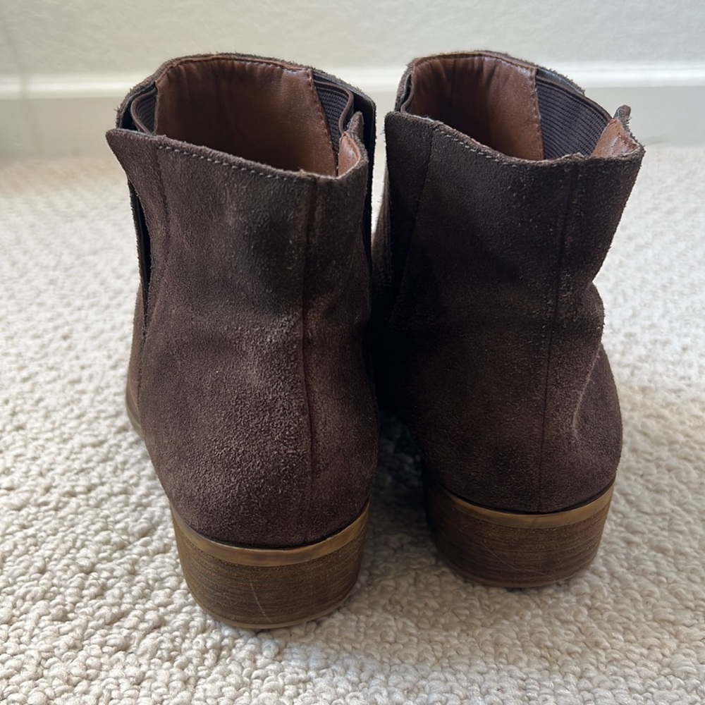 LUCKY BRAND Boots Women’s Brown Suede Leather Ankle Booties Size 9.5 - Picture 5 of 9